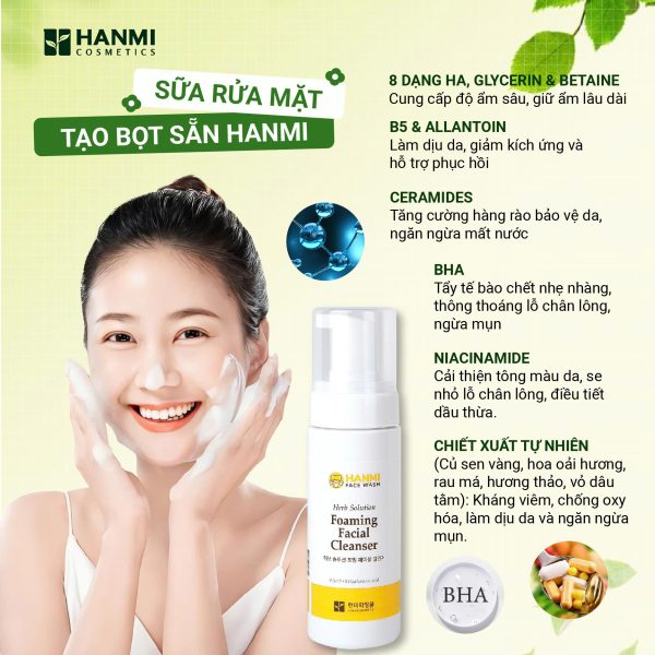 Sữa rửa mặt tạo bọt Hanmi - Hình ảnh 6