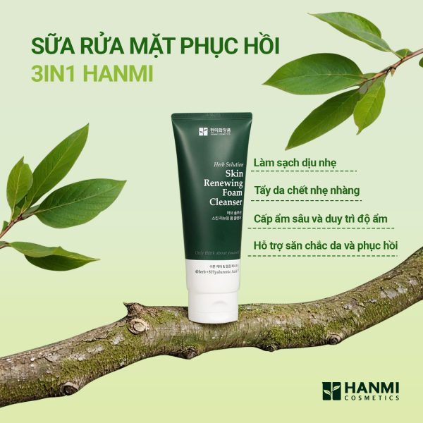 Sữa rửa mặt phục hồi 3in1 Hanmi - Hình ảnh 6