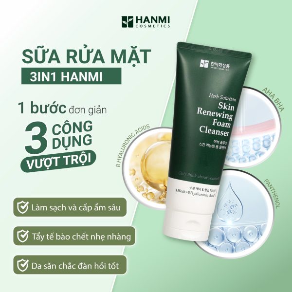 Sữa rửa mặt phục hồi 3in1 Hanmi - Hình ảnh 5
