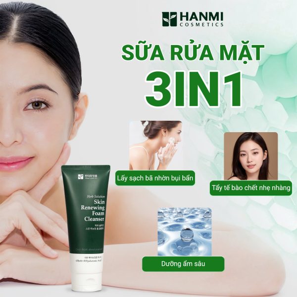 Sữa rửa mặt phục hồi 3in1 Hanmi - Hình ảnh 4